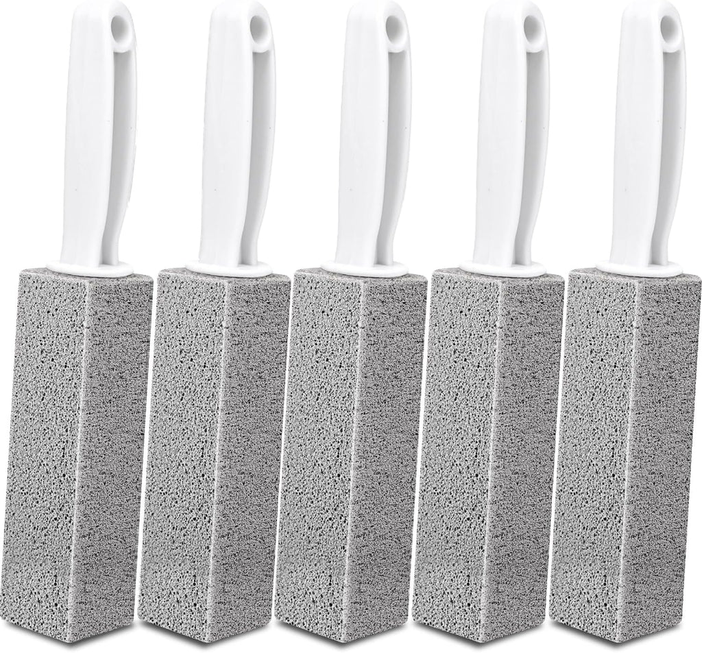 AZEN 5 Pack Pumice Stone for Cleaning, Pumie Scouring Stick with Handle, Pumice Stone Toilet Bowl Cleaner, Hard Water Stain Remover for Toilet, Bathroom, Kitchen Sink, Grill