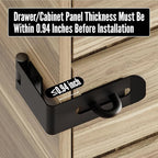 Door Lock Hasp Latch, 90 Degree Solid Iron Safety Packlock Drawer Hasp Lock Latch, Extra Thick Gate Lock Hasp with Keys Brushed Finish (2.24 Inch, Black)