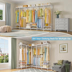 VIPEK V60 Extra Large Clothes Rack Portable Closet Rack Freestanding Wardrobe Heavy Duty Garment Rack Metal Closet for Hanging Clothes, Bedroom Storage Organizer, Max Load 1620lbs, White