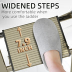 GameGem Step Ladder 6 Step Folding, Aluminum Ladders for High Ceilings, Tall Closet, Cabinet, 6 ft Lightweight Step Ladder with Anti-Slip Foot for Home Use, 330Lbs Load, Champange Gold