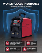 ARCCAPTAIN 200A Stick/Lift TIG Welder with Torch, [Large LED Display] 110V/220V Welding Machine with Synergic Control, IGBT Inverter, Portable MMA Welder Machine with Hot Start, Arc force