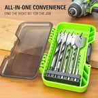 Greenworks 11 Pcs Wood Drilling Set for Woodworking, Plywood, Particle board, Fiberboard (Including Hex Shank Spade Bits & Brad Point Drill Bits)