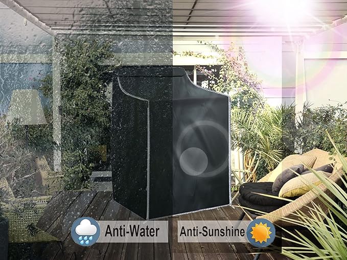 Ericlin 2Pack Washer and Dryer Covers,Top Load Washing Machine Cover Laundry Dryer Protect Cover Dustproof Waterproof Zipper Design for Easy Use Fit for Most Front-loading Machine(W29D28H43in) (Black)