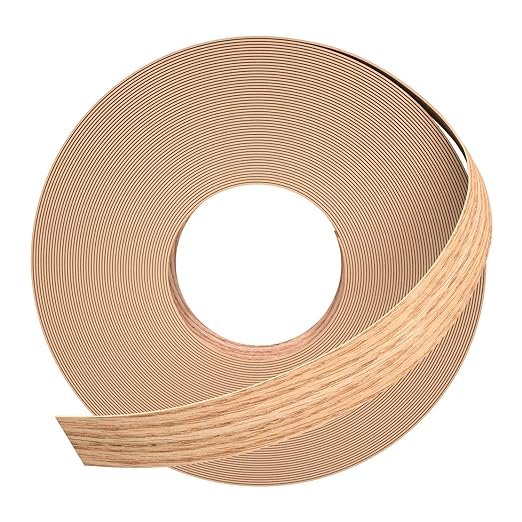 GSCIT Club Red Oak Edge Banding, 1/2 inch x 50ft roll of Veneer Edge Banding - Pre-glued Flexible, Real Wood Tape for Cabinet Repair & Furniture Restoration