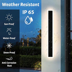 MELUCEE 2 Pack 40in Outdoor Wall Light LED Long Wall Sconce Ip65 Waterproof Black Modern Outdoor Lights Metal Exterior Light Fixture for House Porch Patio Front Door Yard Garden Living Room