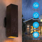 Outdoor Wall Lights with Dusk to Dawn Photocell Sensor, Exterior Light Fixture Wall Mount with A19 LED Bulbs, Up Down Outdoor Sconce Lights for House Porch Front Door 13" Height