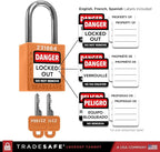 TRADESAFE Lockout Tagout Locks Set - 10 Orange Keyed Alike Padlocks, 2 Keys Per Lock, OSHA Compliant Loto Locks for Lock Out Tag Out Stations, Premium Grade