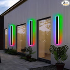 MELUCEE 2 Pack 32 Inch Long Outdoor RGB Wall Light, Waterproof IP65 LED Wall Mount Lighting Fixture Outside Wall Sconce for House Garage Porch Courtyard, Remote Control Included