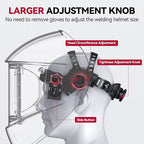 ARCCAPTAIN 3.94"X3.66" Welding Helmet Auto Darkening, 1/1/1/1 Top Optical Clarity Large Viewing Screen Solar Power Welding Hood with 4 Arc Sensor, Wide Shade 4-5/5-9/9-13 for TIG MIG ARC Welding CUT