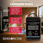 Inspector 2 Industrial Pro Portable Carbon Monoxide Detector – Intrinsically Safe CO Detector with 24-hr TWA & Programmable Visual, Audio & Vibration Alerts