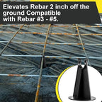 400 Pcs 200 Pcs 2-1/4 Inch Length x 1.97 Diameter for Plastic Rebar Chair #3 to #5 Black Heavy Construction Concrete Tool