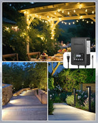 400W Low Voltage Landscape Transformer, 2 Zone Independent Control Landscape Lighting Transformer, 120VAC to 12/14V AC Low Voltage Transformer with Timer & Photocell Sensor ETL Listed D23LT06
