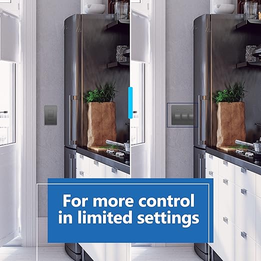 IDER Minimalist Design Matte Finish Lighted Triple Switch, Combination Frameless Decorator Switch with Locator Light, Ground Terminal, Single Pole, 15A 120-277V, UL Listed, LCS3-1P-SG, Space Gray