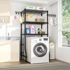 Ulif U8 Laundry Room Storage Organizer, Over The Washer and Dryer Storage Shelves for Laundry Organization, 35" W x 17.3" D x 76.2" H, Suit Washing Machine Width Within 32.6", Hold 304 lb, Black
