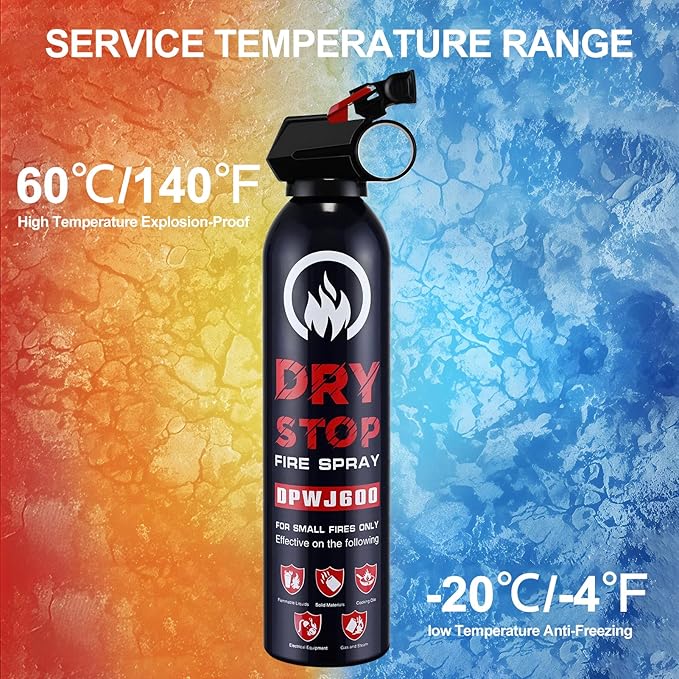 3PCS Fire Extinguisher for Home - Dry Stop Fire Extinguisher Spray, 600g Dry Chemical Fire Extinguisher for Kitchen, Car & Home | Portable, Fights Grease, Electrical & Vehicle Fires