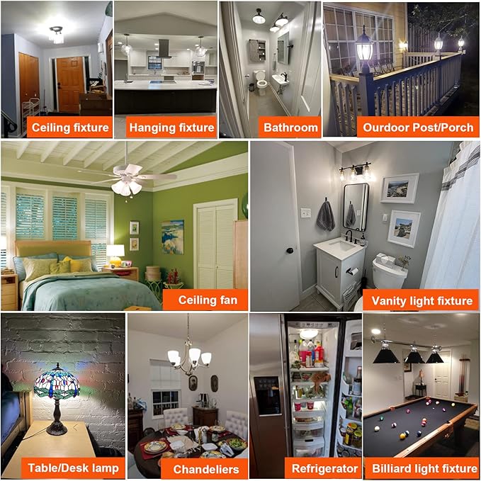 LiteHistory A15 LED Bulb 6W Equal E26 Led Bulb 60 Watt Non-Dimmable Edison Light Bulb Neutral White 4000K Clear AC120V 600LM E26 Bulb for Ceiling Fan,Wall sconces,Fridge,Desk lamp Pack of 6