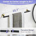 Black and Gold Bathroom Hardware Accessories Set,4 Pieces Towel Bar Set 27.5 Inch Towel Bar,Rack Set for Bathroom SUS304 Stainless Steel Towel Holder Set,Wall Mounted
