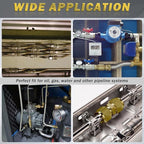 Brass Compression Tube Fitting, Straight Coupling Adapter, 10 PCS 3/8" OD x 3/8" NPT Male Compression Union Connector & 10 PCS Compression Sleeves Ferrules