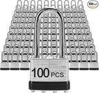 Padlocks with Same Key, LQYN 100 Pcs Laminated Keyed Padlock (1-9/16", 40mm), Keyed Alike Locks, Long Shackle, for Storage Locker, Hasp Latch, Toolbox, Sheds