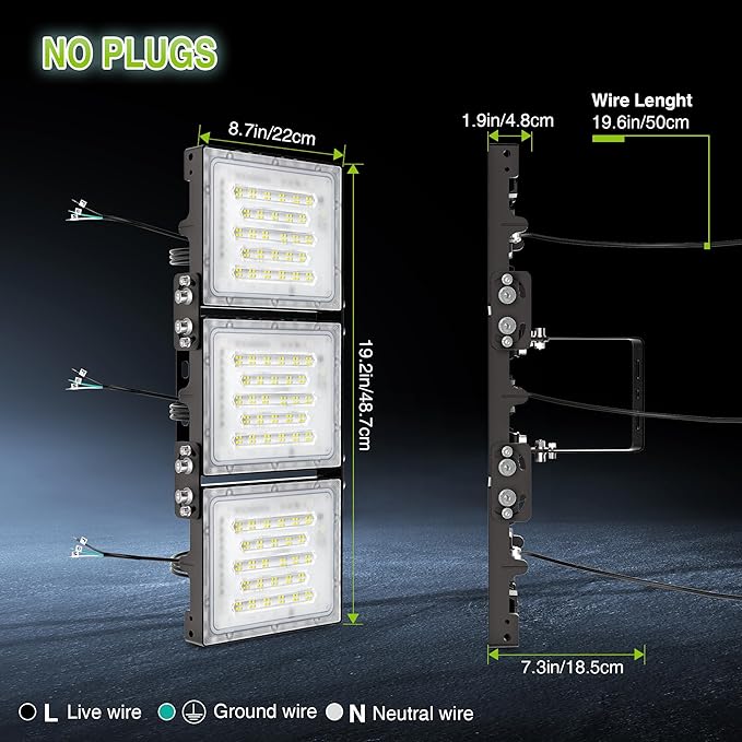STASUN 150W LED Flood Light, Mini Series Outdoor Floodlight, 15000LM 6000K Daylight White, IP66 Waterproof, 3 Adjustable Heads, LED Exterior Flood Lights for Backyard, Driveway, Garage, Patio, Porch