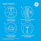 GE Color Select LED Recessed Downlight Fixture, RS6 Indoor Floodlight, 6-Inch, Multiple Color Temperatures, 75 Watt Replacement (3 Pack)