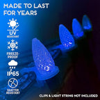 HLO Lighting Set of 500 Blue C9 Faceted LED Christmas Light Bulbs for Indoor & Outdoor Use | Durable Replacement Bulbs