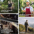 Hand Saw, Multifunction Camping Saw Outdoor Tools Long Saw with Machete for Bushcraft, Trees Cutting, Outdoor Hunting, Garden Work, Survival, Yard Work, XL Teeth Edition (Sliver)