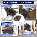 Soarer Ostrich Feather Duster - 14 inches Fluffy Handle Reusable Feather Duster 2pcs Cleaning Brush for Cleaning Supplies,Ceiling Fan, Crafts, Blinds, Furniture