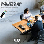 Surge Protector Power Strip, ETL Listed, 12 Widely-Spaced Outlets Expansion with 4 USB Ports (1 USB C Port), Low-Profile Flat Plug, Wall Mountable, 5ft Extension Cord, Heavy Duty, 5FT