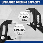 WORKPRO 2-Piece 7-Inch Pliers Wrench & Groove Joint Pliers Set, Quick Adjustment, CR-V Steel, Smooth Jaw & V-Jaw, Upgraded Wide Opening, Soft Grip - for Plumbing, Pipe Fittings, Household Repairs