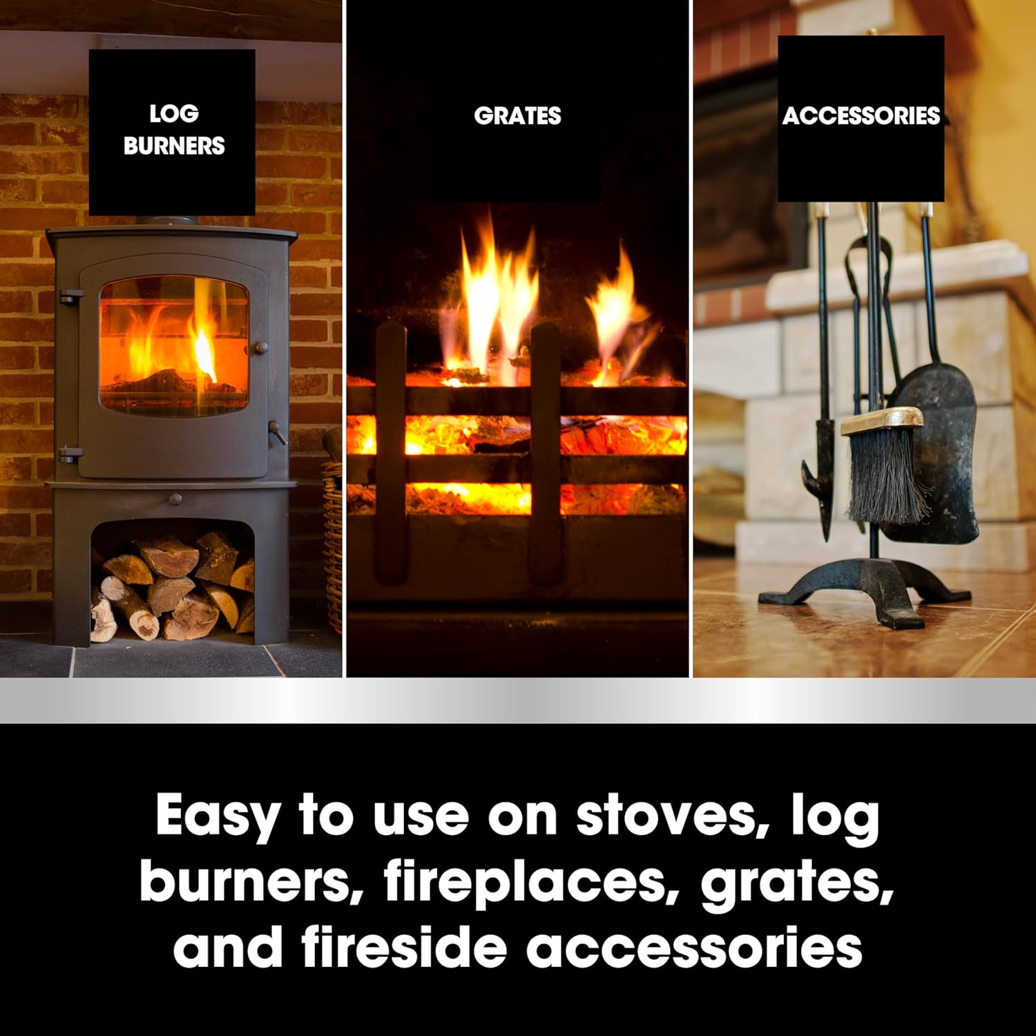 Furniture Clinic Stove Restorer | Matte Black High Heat Paint | Restores and Protects Cast Iron | For use on Log Burners, Grates, & Fireplaces | 8.5oz / 250ml