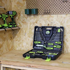 FASTPRO 225-Piece Household Tool Set, SAE & Metric Mechanics Hand Tool Set with Toolbox, Home/Auto Repairing Tool Kit for DIY, Home Maintenance and Car Repairing, Green