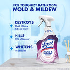 Lysol Mold & Mildew Remover Spray, Bathroom & Shower Cleaner, Disinfectant Spray, Stain Remover with Bleach, Tough on Black Mold, Multipurpose Cleaner for Home and Kitchen, 32oz