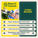 Haus & Garten ClassicPRO 8.5" Premium Titanium Bypass Pruners - Use as Garden Shears Pruning Shears for Gardening, Hand Pruners, Handheld Garden Clippers, Scissor Clipper Tool