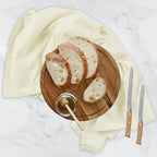 Urban Villa Flour Sack Ivory Kitchen Towels 100% Cotton Highly Absorbent Dish Towels for Bread Proofing Baking Drying Dinnerware Glass Embroidery DIY Projects Zero Lint 27x27 Inches (4 Pack)