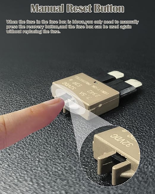 Automotive Resettable Standard 7.5A Fuse ATO Manual Reset Blade Fuses Circuit Breaker for Boat Truck SUV Car Motorcycle DC 32V - ATC 7.5amp Assortment Kit