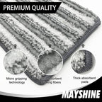 MAYSHINE 18" 360 Spin Microfiber Mop System w/ 2 Premium and 2 Standard Microfiber Pads | Use on Hardwood, Tile, Laminate, Vinyl Wet or Dry | Flat Dust Mop with 67" Extendable Steel Handle
