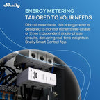 Shelly 3EM-63W Gen3 | Wi-Fi Operated Smart 3-Phase Energy Meter | Home Automation | Compatible with Alexa & Google Home | iOS Android App | No Hub Required | Data Logging | Solar Photovoltaic Ready