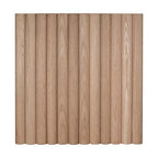 1' x 4' Solid White Oak Tambour Sheet with 1" Half Round Slats, Unfinished & Flexible, Bamboo Fiber Reinforced Backer