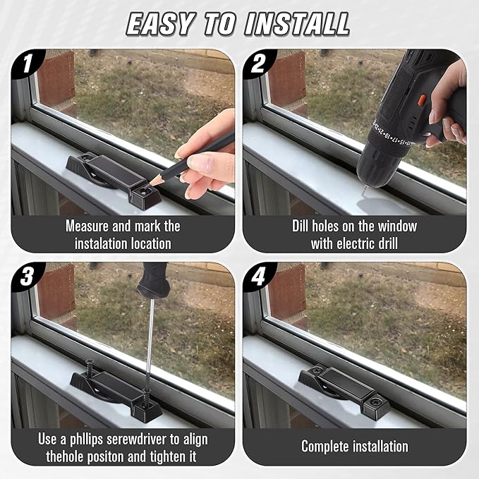 Saillong Replacement Sash Lock Compatible with Prime-line F 2590 for Vertical & Horizontal Sliding Windows, 2-1/4” Mounting Hole Centers, Broken Sash Locks for Additional Home Security(Black,3 Pack)