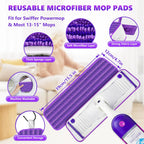 Microfiber Mops for Floor Cleaning - BPAWA Flat Floor Mop with 4 Reusable Washable Pads fit for Swiffer Powermop Kitchen Wet Dry Dust Mop for Hardwood Laminate Wood Tile Ceramic Vinyl Wall Floors