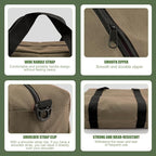 Small Tool Bag,Close Top Wide Mouth Tool Organizer Bag,Large Capacity Tool Bags for Men,Canvas Tool Storage Bag for Storage Handbag for Screwdrivers,Wrench,Pliers Hand Tools (Khaki, 12 Inch)