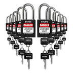 TRADESAFE Lockout Tagout Locks Set - 10 Black Lockout Locks Keyed Different, 2 Keys Per Loto Lock, OSHA Compliant Lock Out Tag Out Padlocks, Safety Padlocks for Electrical Lockout Tag Out Kits