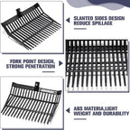 Lasnten Manure Fork Replacement Head, 18 Tines Pitchfork Head with Screws and Nuts, Horse Manure Rake for Picking up Grass and Hay(Black,2 Pcs)