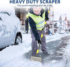 Multifunctional Flat Scraper, 88" Long Handle Manual Weeder, Heavy Duty Metal Floor Scraper Ice Chopper Snow Shovel Spade Garden Tool for Scraping, Ice Remove, Digging, Weeding, Lawn Edging