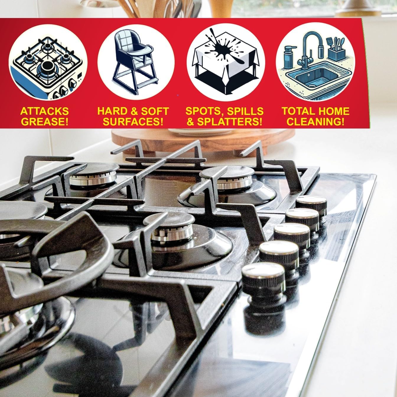 Multi-Surface Kitchen Cleaner Spray for Stovetops, Stainless Steel, Granite and More Surfaces, 32oz