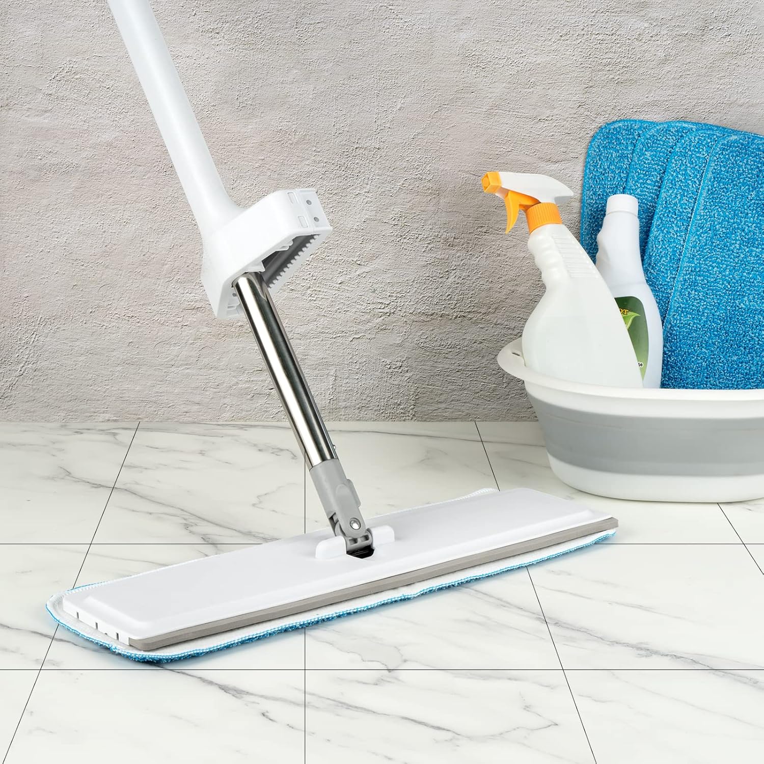 Microfiber Mop Pads, 18.5 x 6.3 Inch Reusable and Washable Spray Mop Pads, Wet and Dry Household Mop Pad Replacement, Set of 12(Blue)