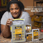 Velocity Interior Wood Screws Assortment Kit in 7 Sizes, Stick Tight Technology, Zinc Plated Carbon Steel, Includes 2 PSD ACR Drive Bits, Set Screw Assortment Kit Storage Organizer (155 Pieces)