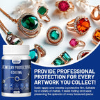 JAOJAO Jewelry Protective Coating, Jewelry Sealant with Brush and Cloth Transparent Texture Prevents Fading and Scratching for Gold Silver Platinum Gold Plating 100ml