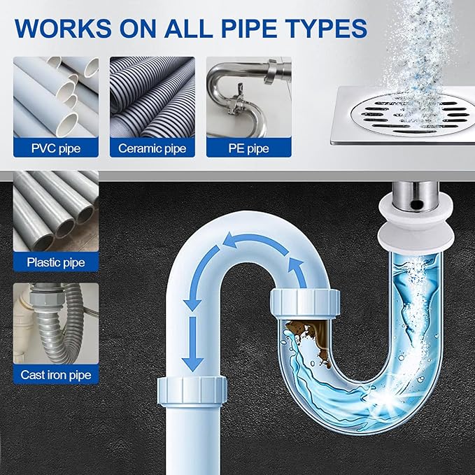 BELL BIRD Drain Opener,Powerful Unclogging,Crystal lye, Sodium hydroxide, Unclog drains, Bathroom sinks, Kitchen sinks, Shower pipes (1 PSC, Gram, 260)